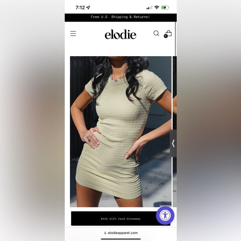 Brand New - Elodie Mini Dress - Sage Green